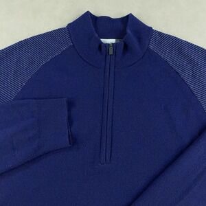 Kjus KULM Half Zip Pullover Sweater Mens XL 54 Merino Wool Blend Navy Blue Lined